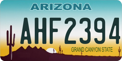 AZ license plate AHF2394