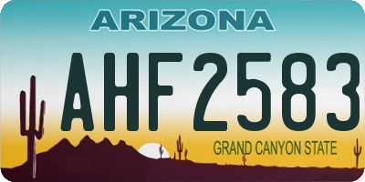 AZ license plate AHF2583