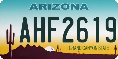 AZ license plate AHF2619