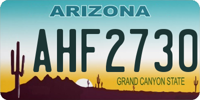 AZ license plate AHF2730