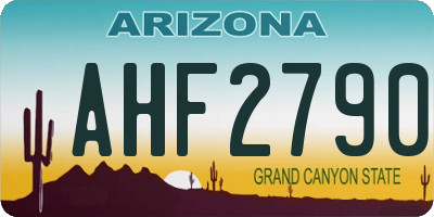 AZ license plate AHF2790