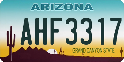 AZ license plate AHF3317