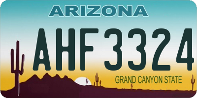 AZ license plate AHF3324