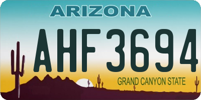 AZ license plate AHF3694