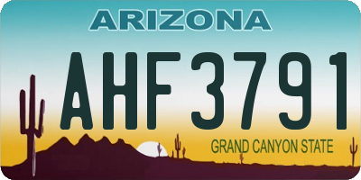AZ license plate AHF3791