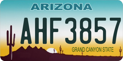 AZ license plate AHF3857