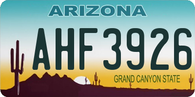 AZ license plate AHF3926