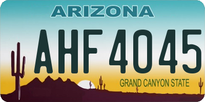 AZ license plate AHF4045