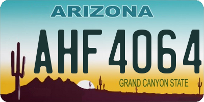 AZ license plate AHF4064