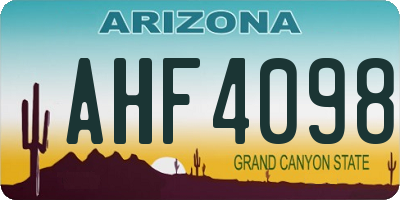 AZ license plate AHF4098