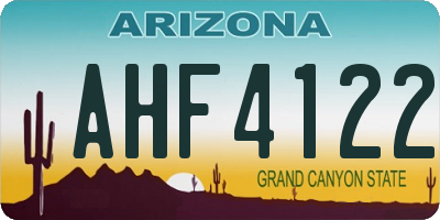 AZ license plate AHF4122
