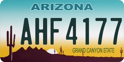 AZ license plate AHF4177