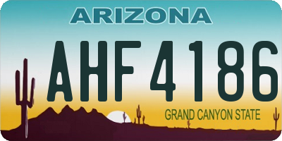 AZ license plate AHF4186