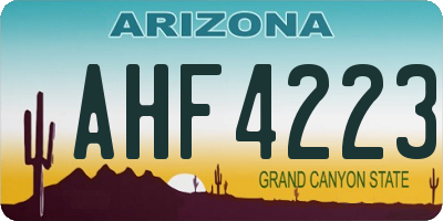 AZ license plate AHF4223