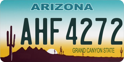 AZ license plate AHF4272