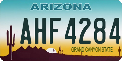 AZ license plate AHF4284