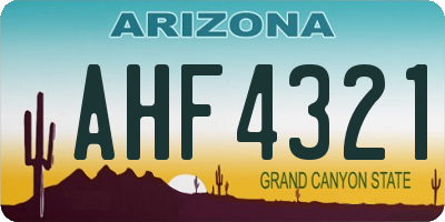 AZ license plate AHF4321
