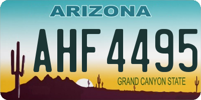 AZ license plate AHF4495