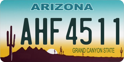 AZ license plate AHF4511