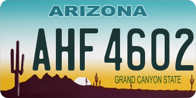 AZ license plate AHF4602