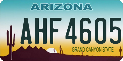 AZ license plate AHF4605
