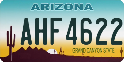 AZ license plate AHF4622