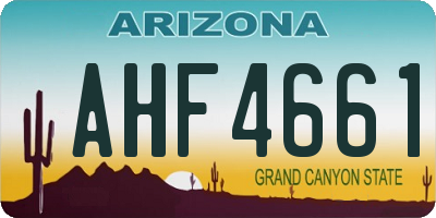 AZ license plate AHF4661