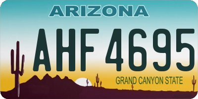 AZ license plate AHF4695