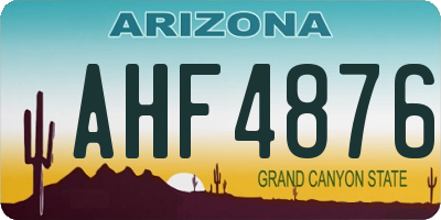 AZ license plate AHF4876