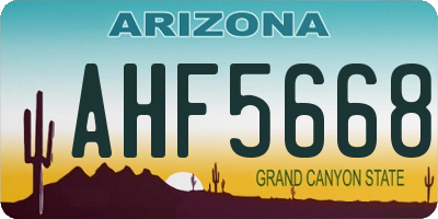 AZ license plate AHF5668