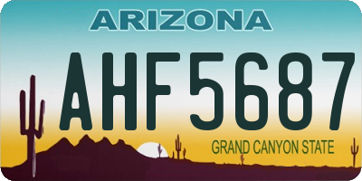 AZ license plate AHF5687