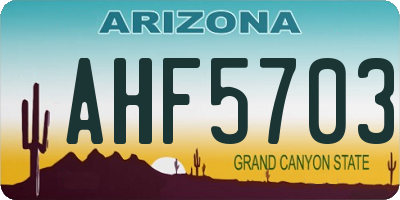 AZ license plate AHF5703