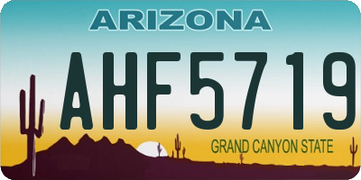 AZ license plate AHF5719