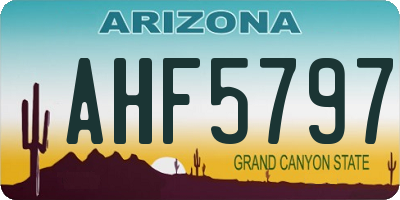 AZ license plate AHF5797