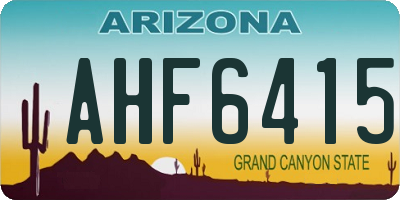 AZ license plate AHF6415