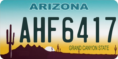 AZ license plate AHF6417