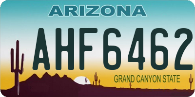 AZ license plate AHF6462