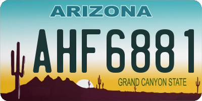 AZ license plate AHF6881