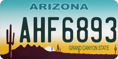 AZ license plate AHF6893