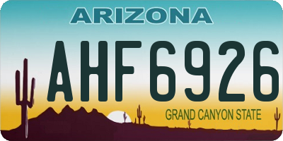 AZ license plate AHF6926