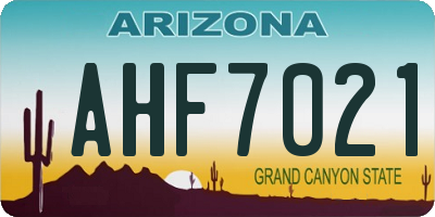 AZ license plate AHF7021