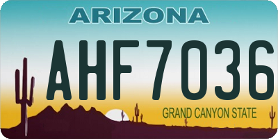 AZ license plate AHF7036