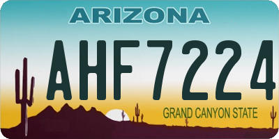 AZ license plate AHF7224
