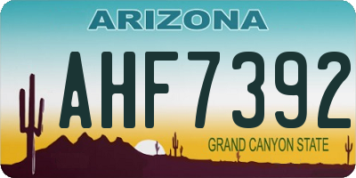 AZ license plate AHF7392