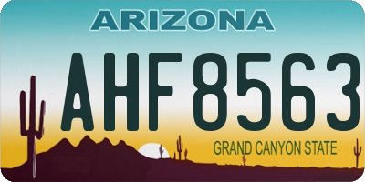 AZ license plate AHF8563
