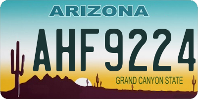 AZ license plate AHF9224