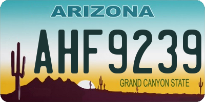 AZ license plate AHF9239