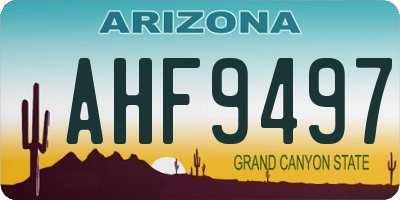 AZ license plate AHF9497