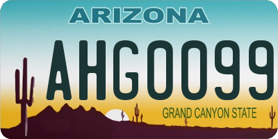 AZ license plate AHG0099