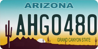 AZ license plate AHG0480